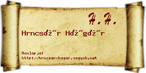 Hrncsár Hágár névjegykártya